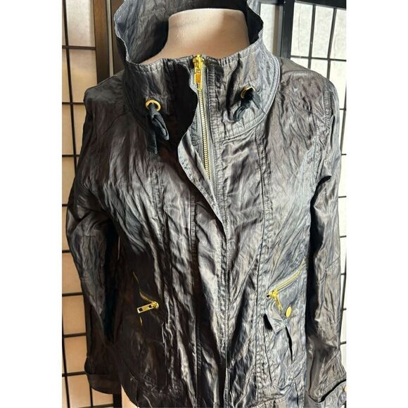 Hollywood Hudson Black Ruched Zip Up Jacket - Picture 2 of 7